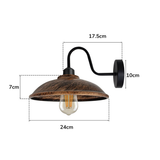 Vintage Hemisphere Wall Light with Swan Neck and E27 Socket – Dimmable Indoor Sconce, Brushed Copper