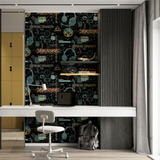 Arthouse Gamer Wallpaper with Video Glitch Graphics & Neon Signs – Paste the Paper Games Room, Multicolour
