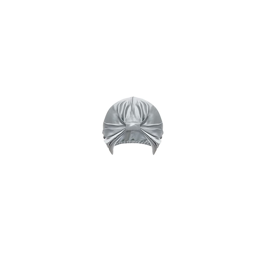 Sleepdown 100% Silk Hair Wrap, 20cm Diameter – 22 Momme Silk for Smooth, Moisture-Retaining Hair, Silver Grey