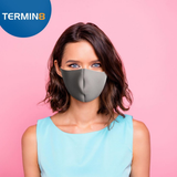 Termin8 Reusable Face Mask for Adults and Teens – Lightweight, Breathable Double-Layer, Grey