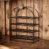Cast Iron Freestanding Wine Rack, 25 Inch – Decorative Wine Storage for Kitchens, Dining Rooms and Bars, Black