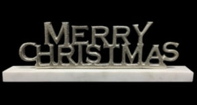Nickel Merry Christmas sign on stand
