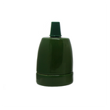 LEDSONE Vintage E27 Porcelain Lamp Holder with Cable Grip – Edison Retro Pendant DIY Accessory, Green