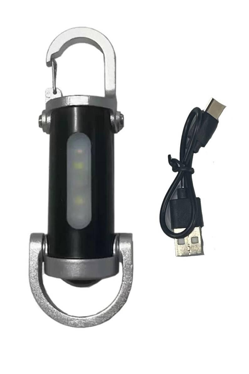 Avilo Rechargeable LED Keychain Torch with Carabiner Clip, USB-C, Multiple Modes
