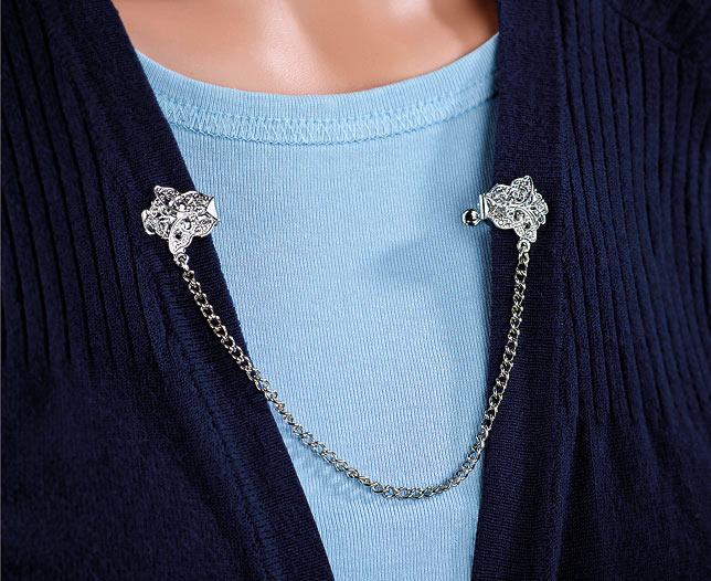 Avilo Butterfly Cardigan Clip – Vintage-Style Glamorous Clip for Cardigans, Jackets and Shawls