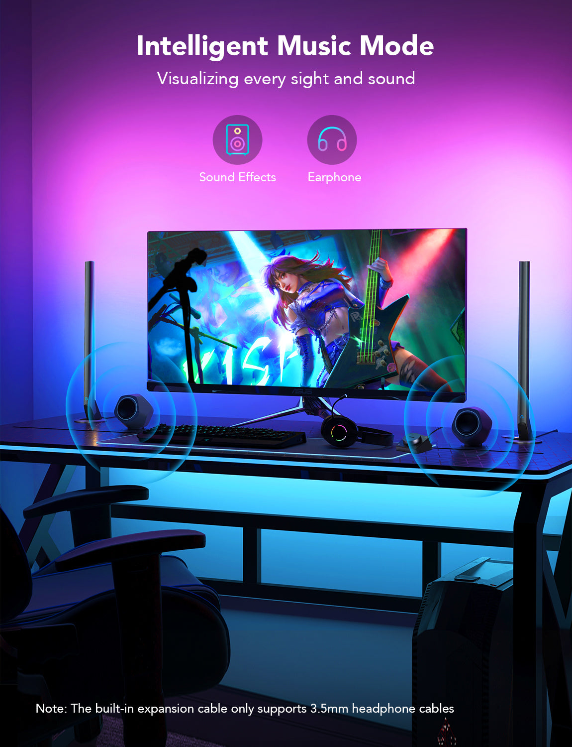 Govee RGBIC Gaming Light Bars – Evangelion-Inspired, Smart Dial Control, 62 Scene Modes & Music Sync