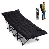 Folding Camping Cot Bed with Soft Mattress Pad – Portable Adult Sleeping Bed for Tent, Office Nap and Travel