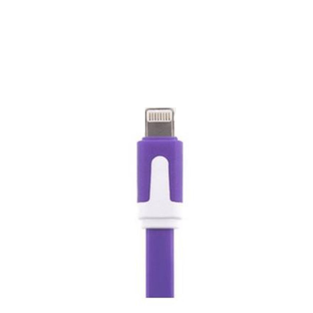 GVC 1 Metre Tangle-Free Flat USB to 8 Pin Cable – Charging & Data Sync Lead for Phones and PCs, Purple
