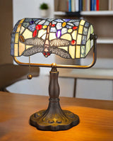 12" Dragonfly Tiffany-Style Lamp – Decorative Lighting with Vibrant Colours and Versatile Style