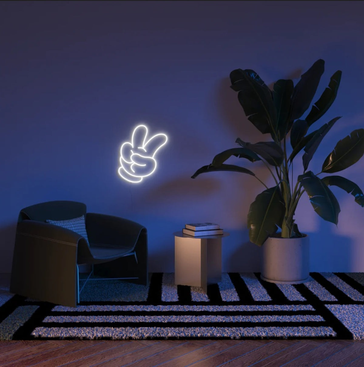 Yellowpop Disney Mickey & Minnie Glove Peace LED Neon Sign – Feature Light, Official Licensed