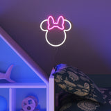 YELLOWPOP Disney Minnie Mouse LED Neon Wall Light – 250 Lumen USB Powered Sign, White Glow, Gift Boxed