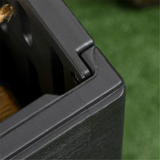366L Outdoor Storage Box with Handles & Rollers – Double-Walled Weather-Resistant Plastic Chest, Black