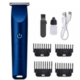 Electric Hair Clipper and Beard Trimmer with 4 Limit Combs & R-Shaped Floating Blade – Rechargeable, Blue