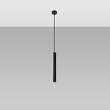 Sollux Lighting Wezyr Modern Pendant Lamp with Steel and Glass Shade, G9 – Hanging Ceiling Light, Black