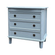 Sky blue carved 3-drawer chest