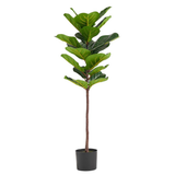 Leaf 120cm Premium Artificial Fiddle Fig Tree in Pot – Realistic Wired Stems, Low-Maintenance Indoor Greenery