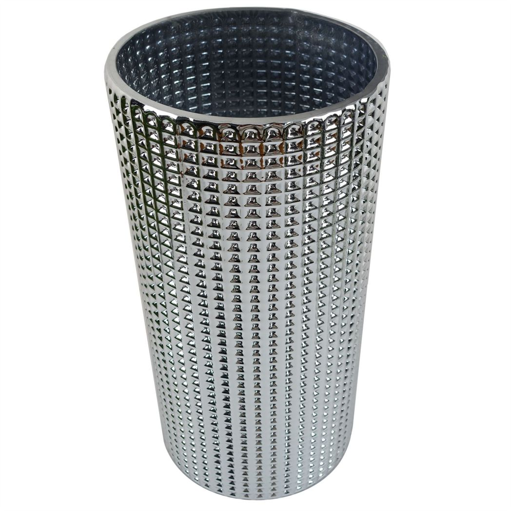 30cm Silver Dot Glass Vase – Decorative Home Accent, Silver