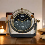 Black Mantel Clock with Silent Sweep Movement – Elegant Tabletop Timepiece, Quiet Operation