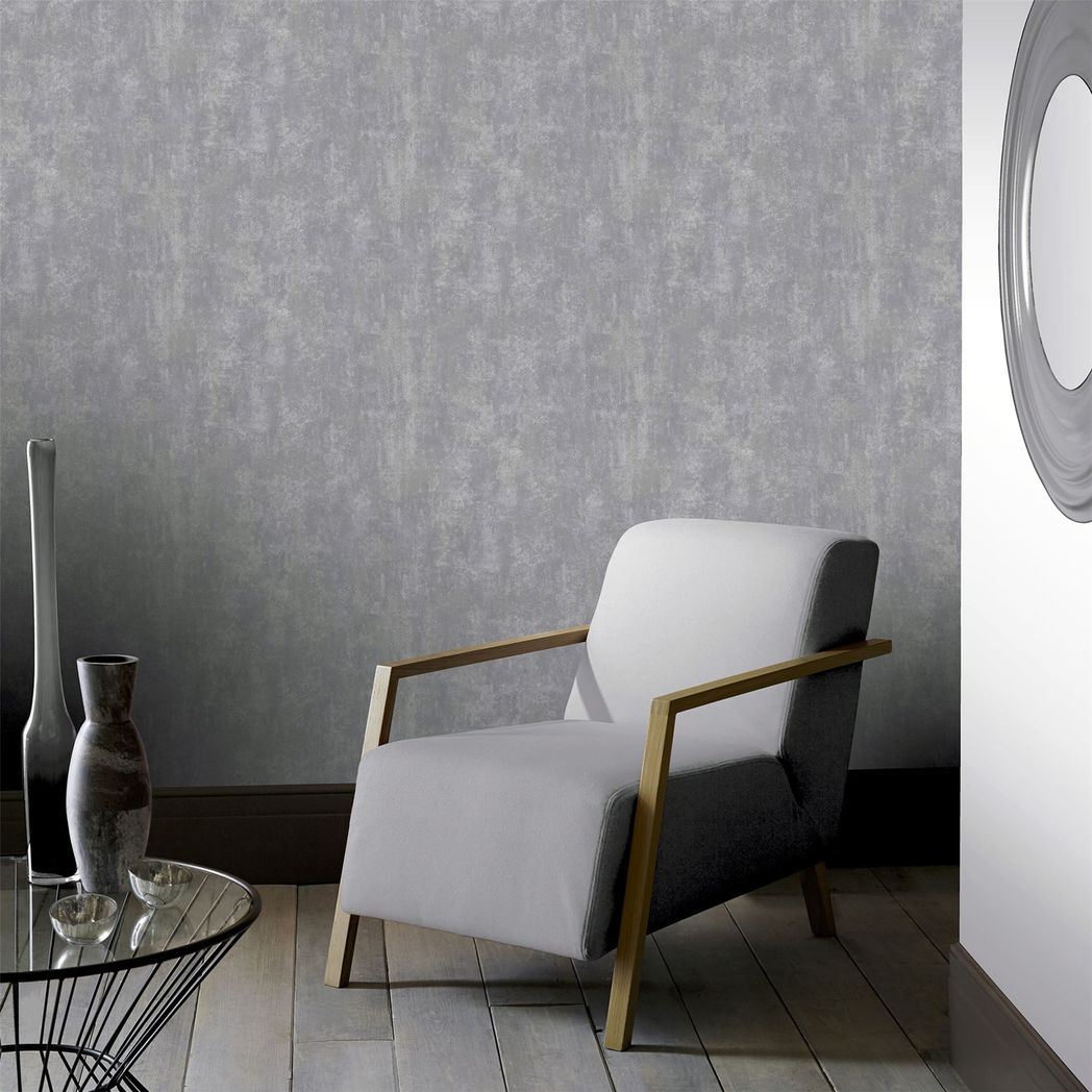 Arthouse Stone Textures Wallpaper with Rough Stone Effect & Metallic Highlights – Weathered Look, Grey