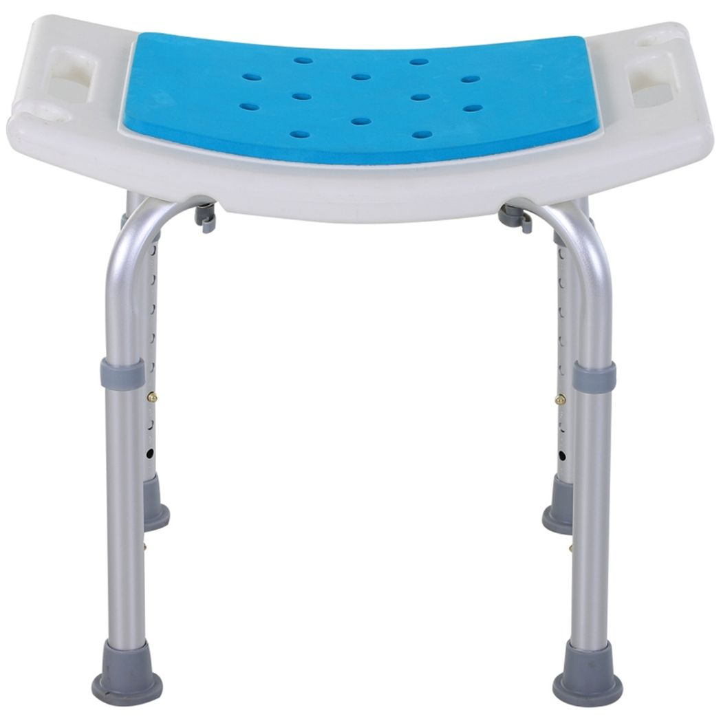 Aluminium Alloy Shower Chair with Side Handles, 6 Height Levels, 300lbs Capacity – Non-Slip Bath Stool