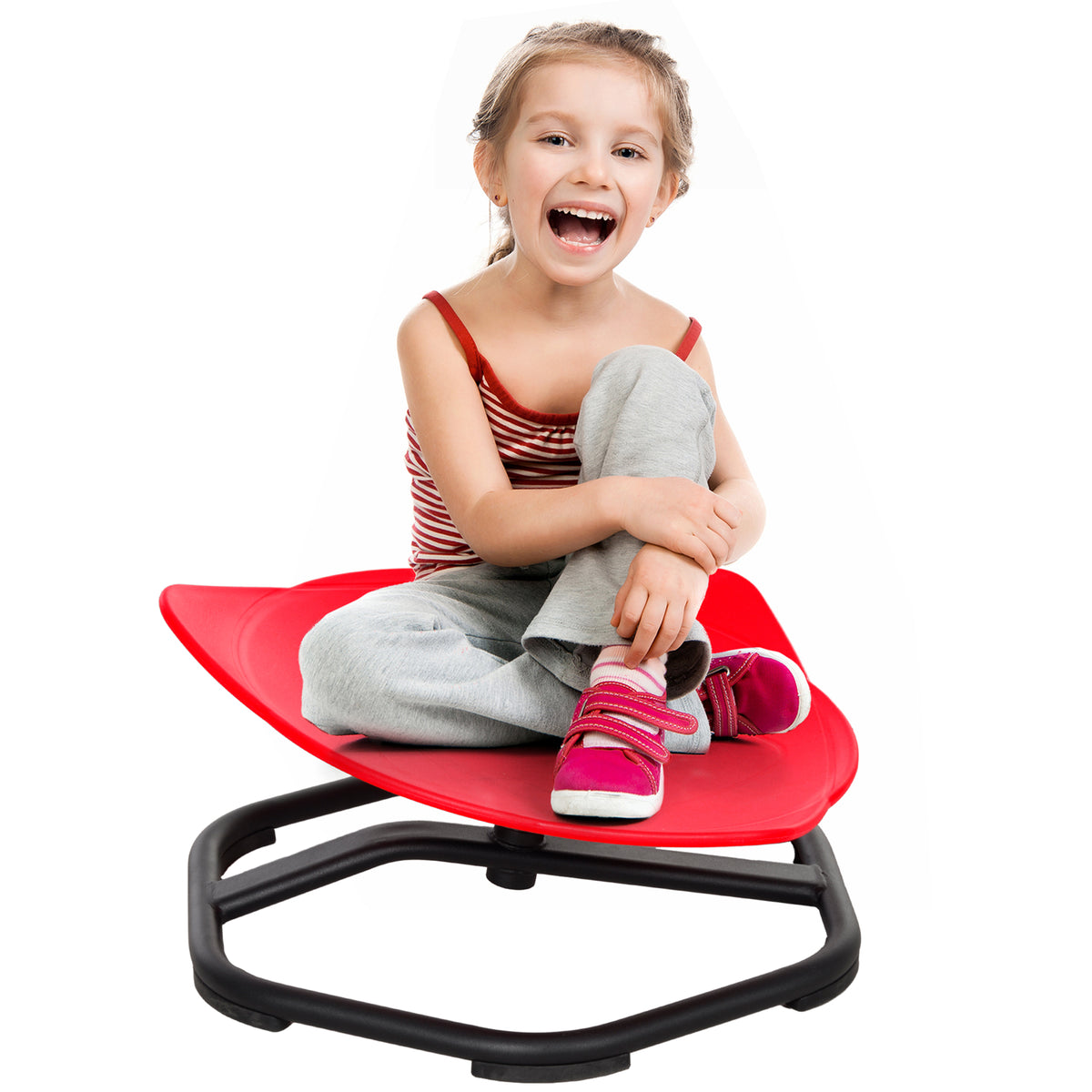 AIYAPLAY Kids Sit and Spin Sensory Chair with Multiple Spinning Modes and Non-Slip Base – Coordination & Balance, Red