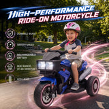 AIYAPLAY Kids Electric Ride-On Motorbike with 3 Wheels, Horn & Headlights – Toddler Battery Motorcycle, Blue