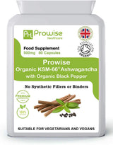 Prowise KSM-66 Ashwagandha 500mg with Organic Black Pepper – Full-Spectrum Root Extract, 90 Capsules