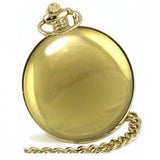 Ravel Plain Pocket Watch with Polished Gilt Case, Arabic Dial & Chain – Classic Quartz, R1001.03
