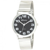 Ravel Men's Stainless Steel Expander Bracelet Watch – Black Dial, 35mm
