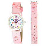 Ravel Children's Fairy Dial Analogue Watch with Pink Stars Faux Leather Strap, Quartz – R1810.4