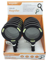 Kingavon Lightweight Magnifying Glass with 3W COB LED Light, 3x Magnification & 80mm Lens, Black