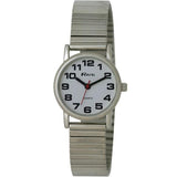 Ravel Ladies Easy Read Expander Bracelet Watch – 27mm Polished Case, Silver Tone