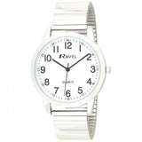 Ravel Men's Bold Number Watch, White Dial, Gold Expander Bracelet – R0232.21.1