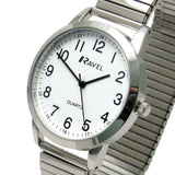 Ravel Men's Bold Number Watch, White Dial, Gold Expander Bracelet – R0232.21.1