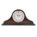 Wm. Widdop Napoleon Mantel Clock with Mahogany Effect Wooden Case, Round White Dial & Roman Numerals