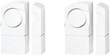 Benross Pack of 2 Mini Wireless Window Alarms with Vibration & Movement Detection – Battery Powered Home Security, White