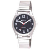 Ravel Ladies Classic Super Bold Easy Read Watch, Black and Silver Expander Bracelet – R0225.03.2
