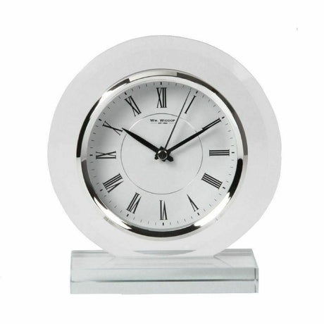 Widdop round glass mantel clock