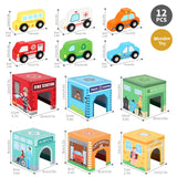 SOKA Stacking Cube Toy with 6 Vehicles – Stacker Tower for Emergency Cars and Role Play