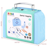 SOKA Wooden Dental Hospital Play Set with Toy Dental Tools – Pretend Play Dentist Clinic for Kids