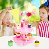 SOKA Wooden Magnetic Cake Stand Play Set, Heart Design – Pretend Afternoon Tea Toy for Kids