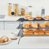 Vinsani 3 Tier Collapsible Cooling Rack – Non-Stick High-Carbon Steel Stackable Baking & Drying Rack