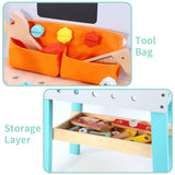 SOKA My First Wooden Workbench with DIY Tools – Chunky Pretend Play Toy for Little Builders