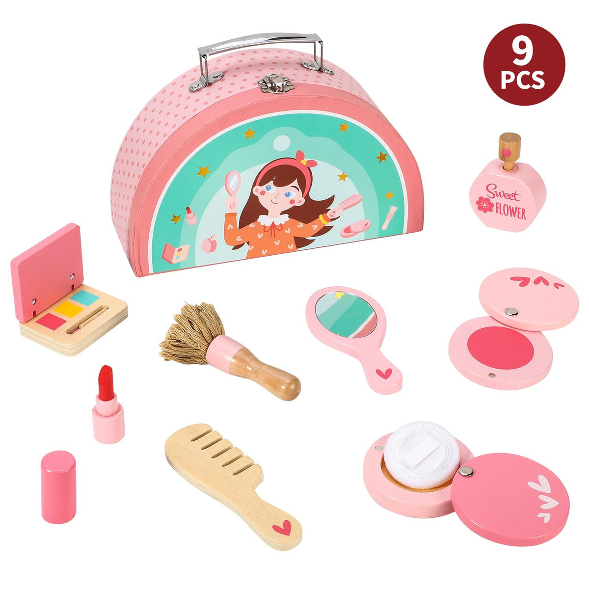 SOKA My Makeup Bag Wooden Pretend Play Beauty Set – Children's First Make-Up Kit