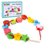SOKA First Threading Lacing Blocks Set – Colourful Chunky Shapes for Early Learning