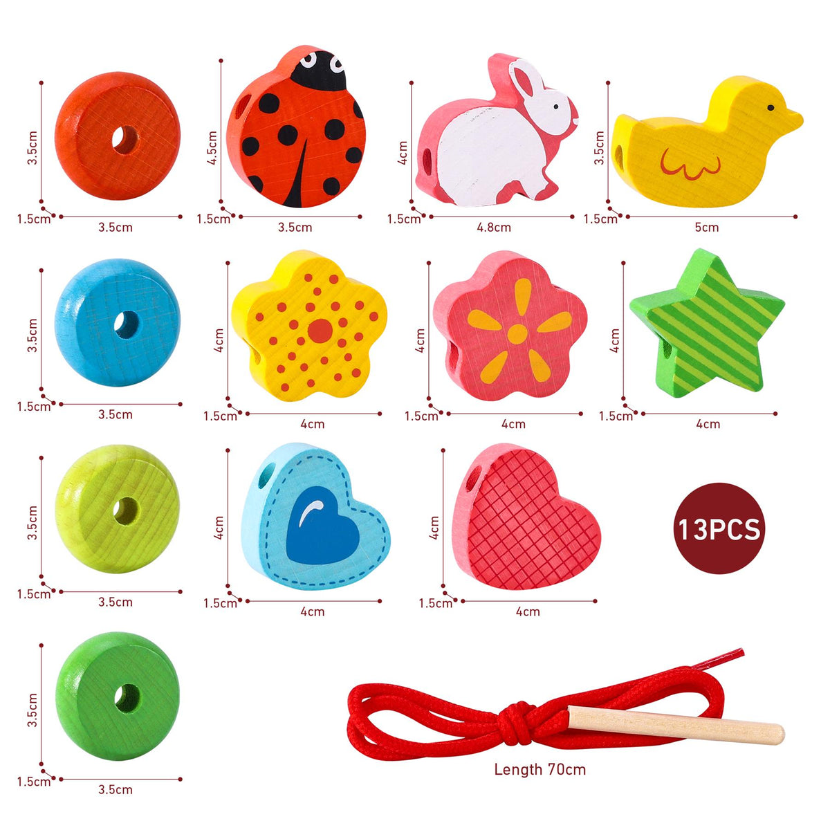 SOKA First Threading Lacing Blocks Set – Colourful Chunky Shapes for Early Learning