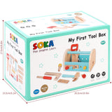 SOKA My First Tool Box Wooden Play Set – Kids Pretend DIY Tools Toy