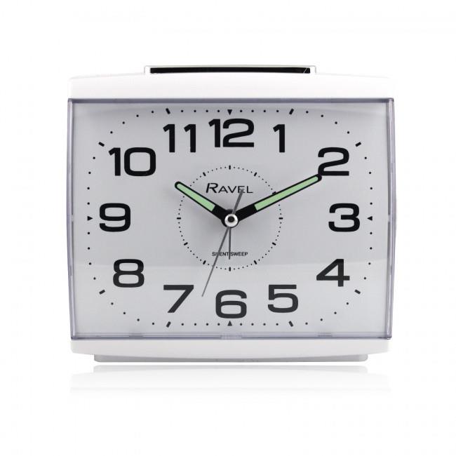 Ravel Large Square Retro Bedside Alarm Clock with Quartz Movement – Bold Easy-Read Dial