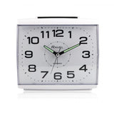 Ravel Large Square Retro Bedside Alarm Clock with Quartz Movement – Bold Easy-Read Dial