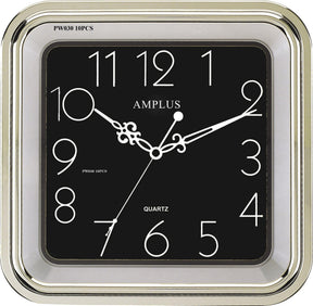 Amplus square silver wall clock